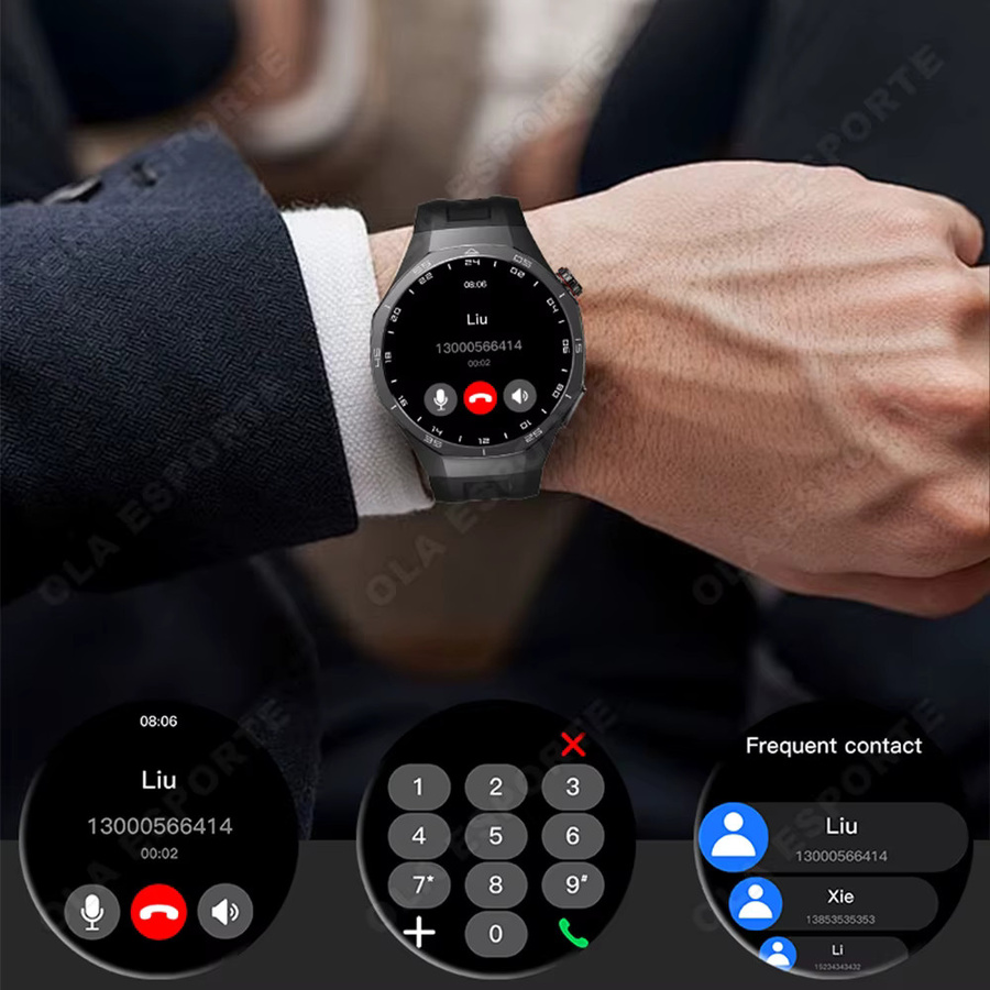 Ola Esporte HW12 Smartwatch für Herren mit AMOLED-Display, GPS-Tracking, Kompass und Bluetooth-Anruffunktion, IP68 wasserdicht, Farbe: Schwarz - Bild 3