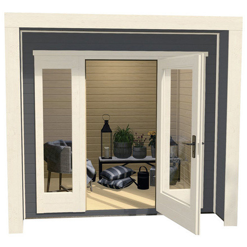 WEKA Gartenhaus Design 263 aus Massivholz in Grau mit Flachdach B/H/T: 245 x 227 x 235 cm - Bild 3