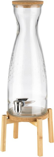 APS Getränkespender FRESH WOOD aus Glas mit Bambus und Kork, transparent, 4,5 l, B/T/H: 23 x 23 x 56,5 cm - Bild 1