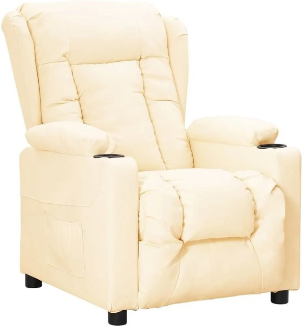vidaXL Relaxsessel in Beige aus Kunstleder mit Armlehnen, B/T/H: 99,5 x 48,0 x 136,5 cm - Bild 1