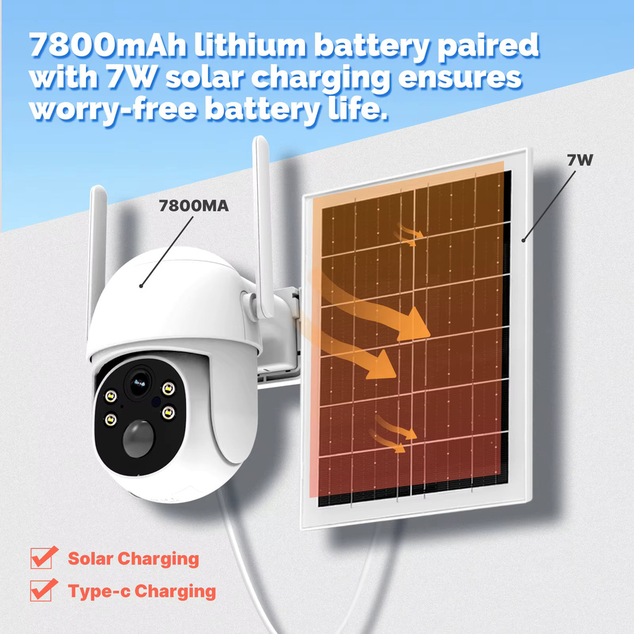 Tuya 4G Solar-Sicherheitskamera für den Außenbereich, kabellos, 3MP HD, Bewegungserkennung, IP66 wasserdicht, Nachtsicht, Farbe: Weiß - Bild 4