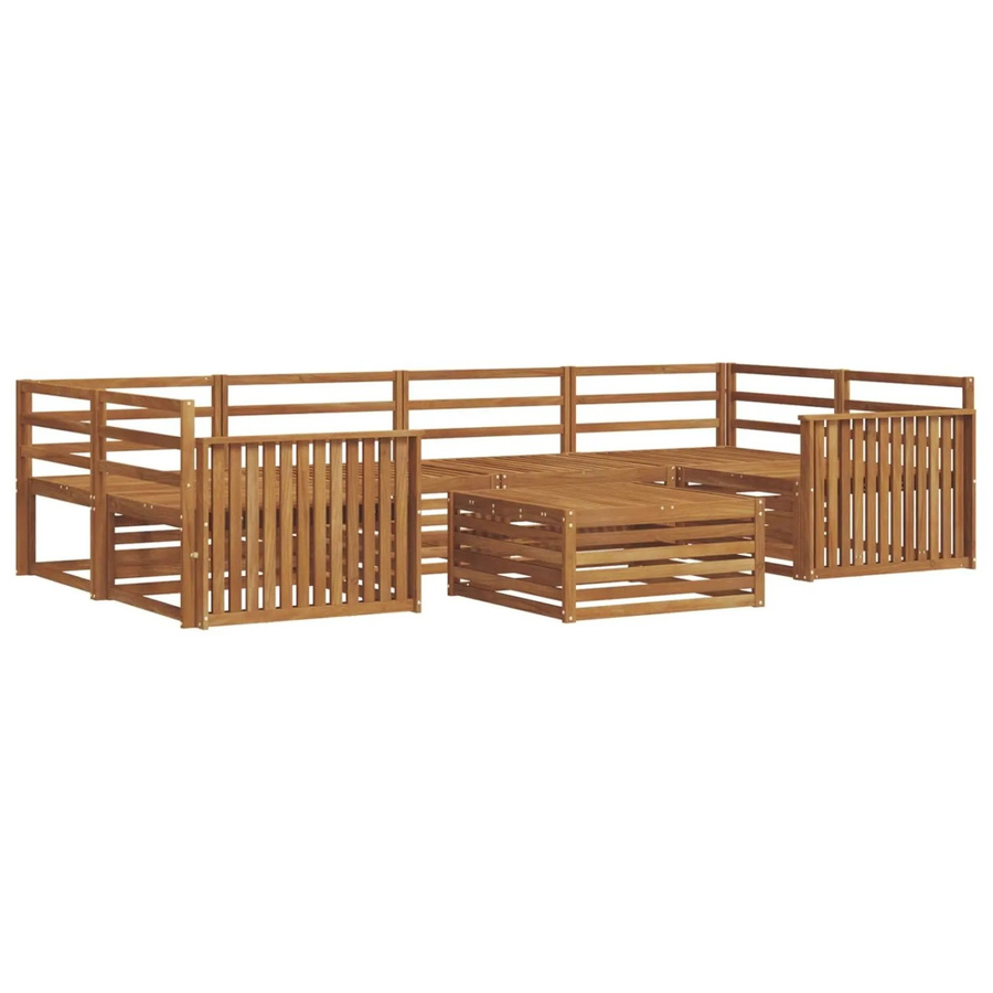 vidaXL 7-teilige Outdoor-Sofagarnitur aus Akazienholz in Braun im L-Shape Design - Bild 2