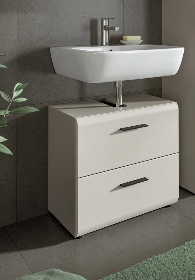 Waschbeckenunterschrank Cover in Kaschmir Sand, modern, matt, B: 60 cm, H: 55 cm, T: 30 cm - Bild 3