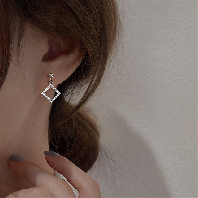 Ohrstecker 925 Sterling Silber, Quadrat, Charme, Damen - Bild 1