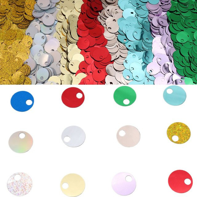 Runde Pailletten für DIY Stickerei und Schmuckherstellung, 20 mm, Grün und Mehrfarbig - Bild 1