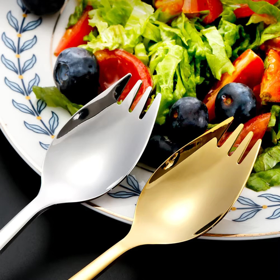 Edles Besteckset aus poliertem Edelstahl in Silber für Dessert, Salat und Obst, 6-teilig - Bild 3