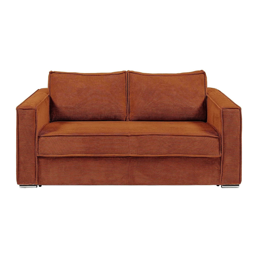 Vente-unique Schlafsofa Loreto in Terracotta Orange mit Polsterrahmen, Breite: 195 cm - Bild 2