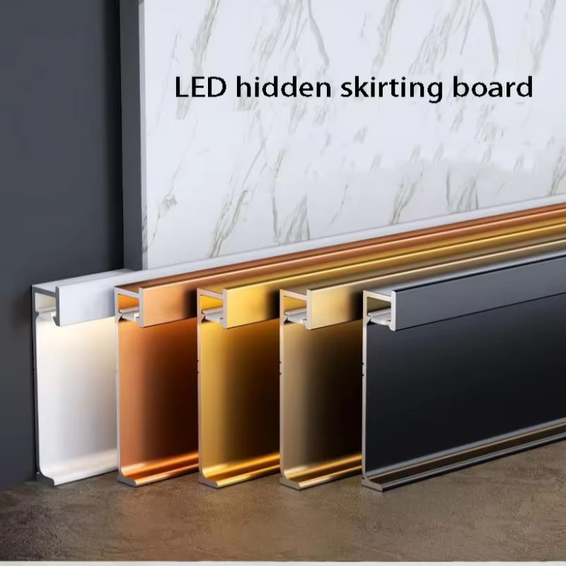 ksdligh Aluminium LED Einbauprofil für Sockelleisten und Hintergrundbeleuchtung, Farbe: Silber, H x B x T: 40 x 60 x 80 mm - Bild 2