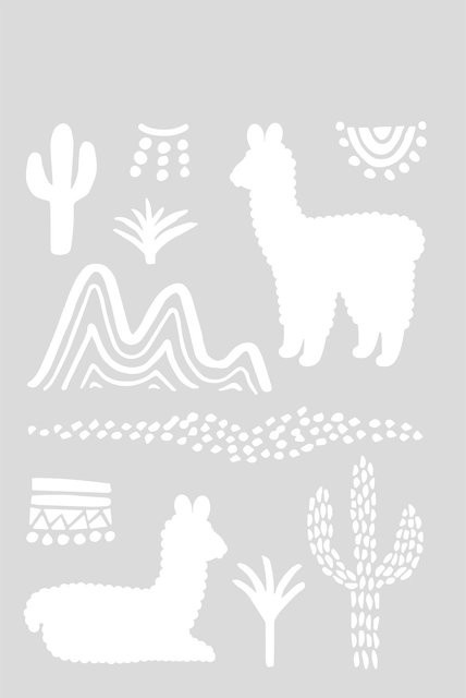 Rico Design Schablone Lamas selbstklebend B: 18,5 cm, H: 24,5 cm - Bild 1