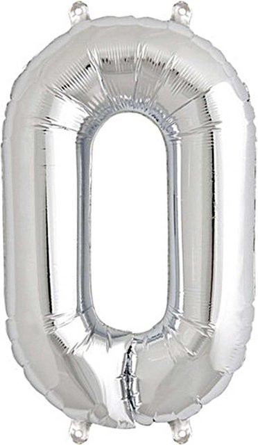 Rico Design Folienballon Zahl in Silber für Party und Geburtstag, Höhe: 36 cm - Bild 1