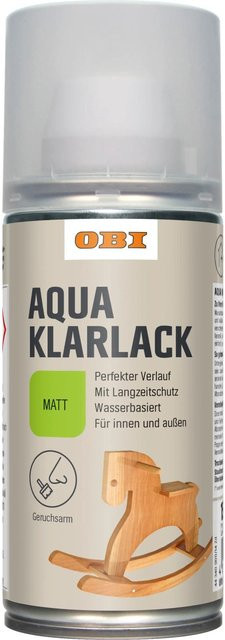 OBI Klarlack Spray Transparent Matt, Wasserbasiert, Wetterfest, 150 ml - Bild 1