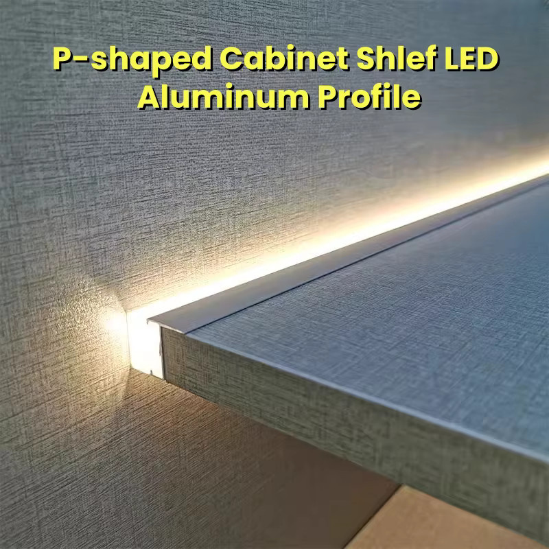 Khelse LED-Einbauschiene Aluminiumprofil in Silber für Schrankregallampen mit Kanten-Clip für 18 mm Holzbretter - Bild 2