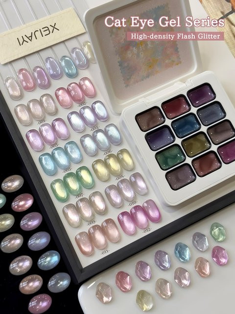 XEIJAYI Cat Eye Nagellack-Gel, 12 Farben, schimmernd - Bild 1