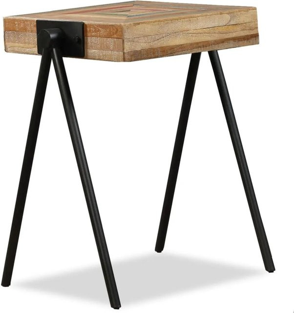 vidaXL Beistelltisch aus Massivholz Teak in Braun im Industrial Design, B/T/H: 60,0 x 40,0 x 40,0 cm - Bild 1