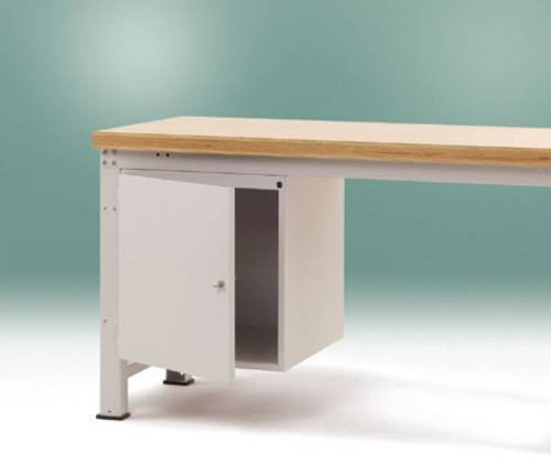 Manuflex Gehäuse-Unterbau ZB4272.7035 mit Tür, Türanschlag rechts, Nutzhöhe: 500 mm, für Tischtiefe: 700 mm, Farbe: Weiß/Grau - Bild 1