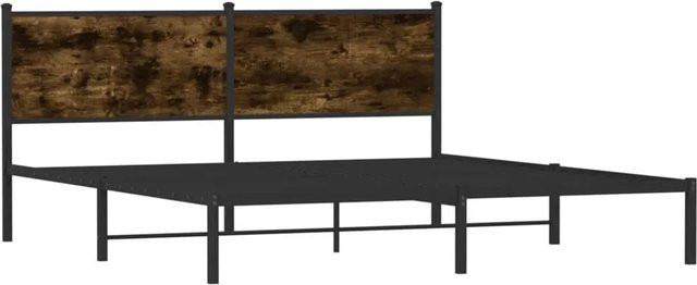 vidaXL Metallbett in Räuchereiche und Braun ohne Matratze B/T/H: 180 x 200 x 91,5 cm - Bild 1