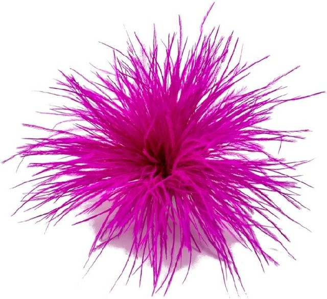 Anstecknadel Straußenfeder, rose rot, Unisex - Bild 1