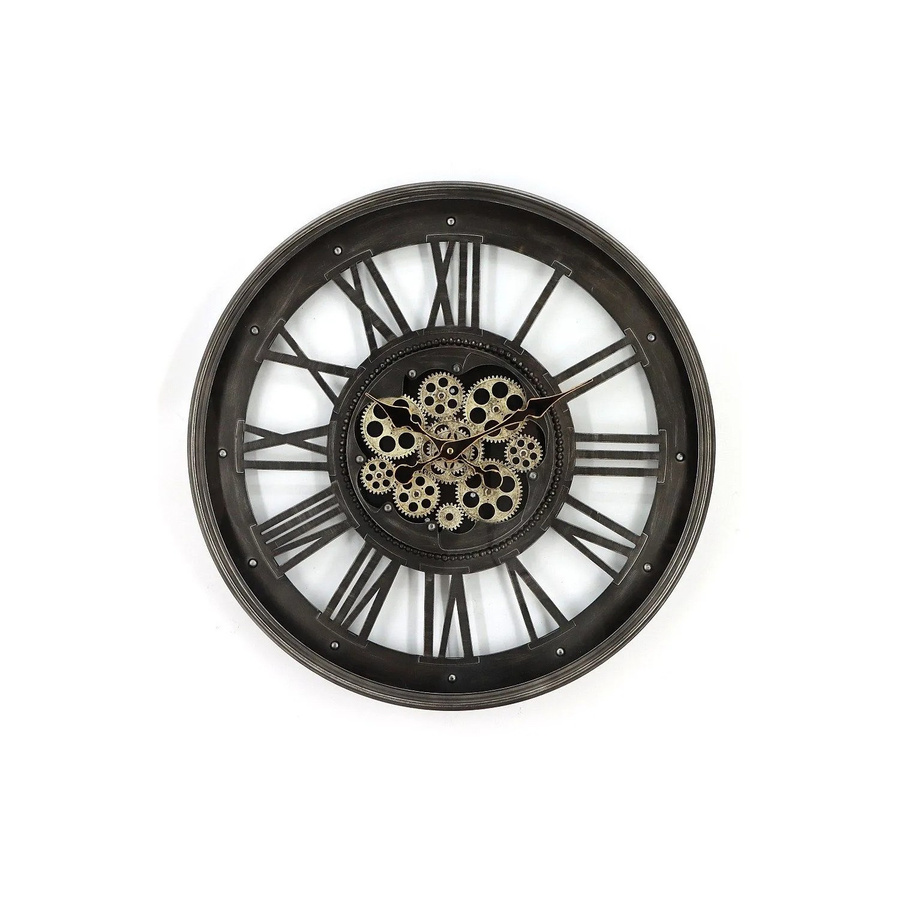 Vente-unique Wanduhr Astoria im Industrial Style, Schwarz/Anthrazitgrau, Durchmesser: 60 cm - Bild 2