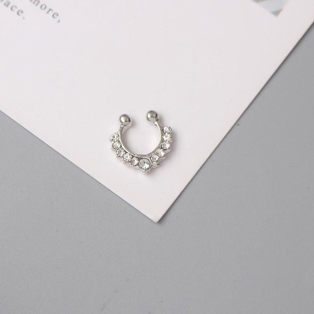 Nasenring Fake Piercing, Silber, Kristall, Damen - Bild 1