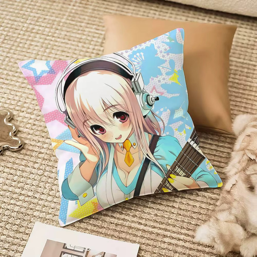 Super Sonico Kissenbezug mit Anti-Dustmite-Schutz und unsichtbarem Reißverschluss, quadratisch, Mehrfarbig, B/T/H: 30 x 30 x 30 cm - Bild 2