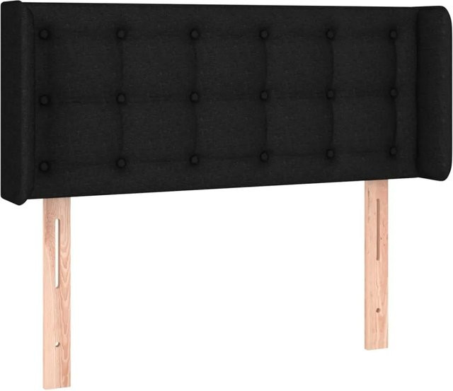 vidaXL LED Kopfteil Schwarz mit USB-Ladeport und integrierter Beleuchtung, Stoff, B/T/H: 103 x 16 x 78/88 cm - Bild 1