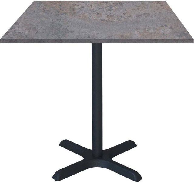 RestooTab Tisch Dina quadratisch in Stein-Optik, Farbe Schwarz/Grau, B/T/H: 70 x 70 x 74 cm - Bild 1