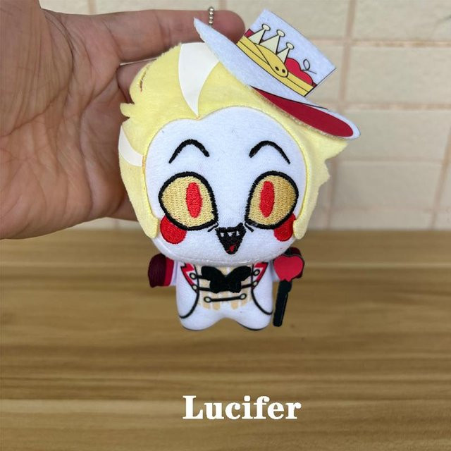 Yiran toy Hazbin Hotel Lucifer und Husk, Plüschtier Schlüsselanhänger, 10cm, ab 14 Jahren - Bild 1