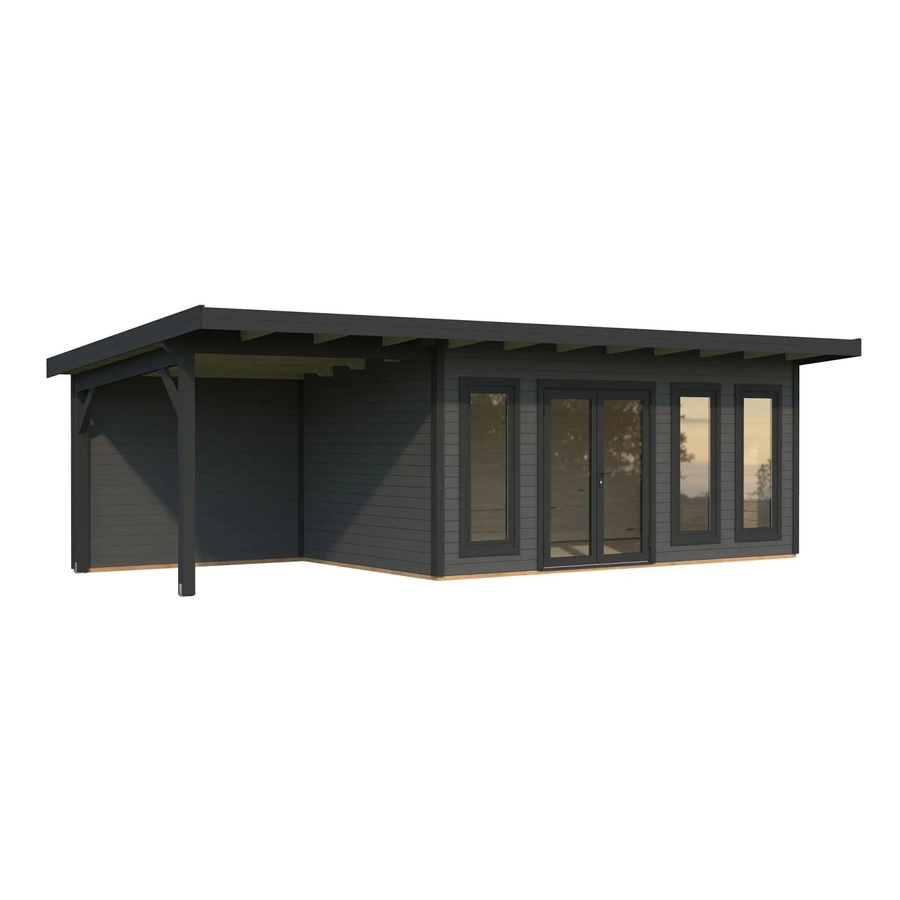 Palmako Holz-Gartenhaus Aurelia mit Pultdach in Dunkelgrau, B: 833 cm, T: 300 cm - Bild 2