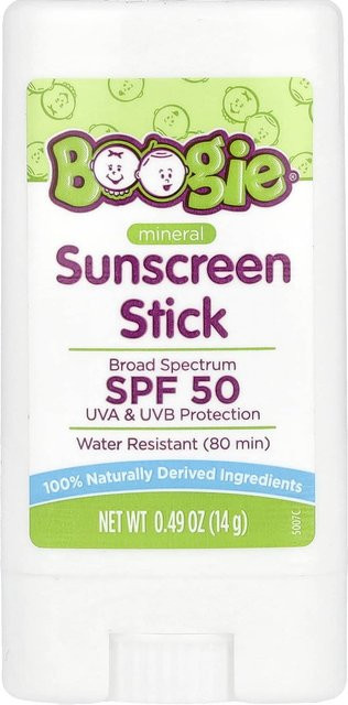 Boogie Wipes Sonnenstift, LSF 50, 14 g, beige, empfindliche Haut - Bild 1