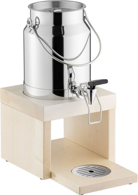 APS Milchdispenser BRIGDE mit Kühlakku im Standfuß, 3 l, silber/braun, B/T/H: 20 x 31 x 39 cm - Bild 1