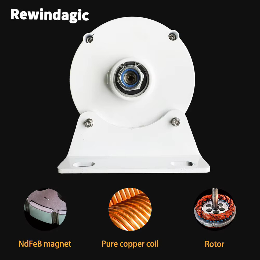 Rewindagic Permanentmagnet-Generator 1000W für Windturbinen und Wasserturbinen, 12V 24V 48V PMG Hydro-Alternator, Weiß - Bild 4