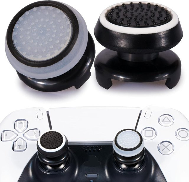 VILCORN FPS Thumbstick Extender Gummi-Silikon-Griffabdeckung für PS5 DualSense und PS4-Controller, Multicolour - Bild 1