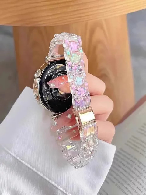 JDFANS Uhrenarmband Kunststoff, Regenbogen, transparent, Unisex - Bild 1
