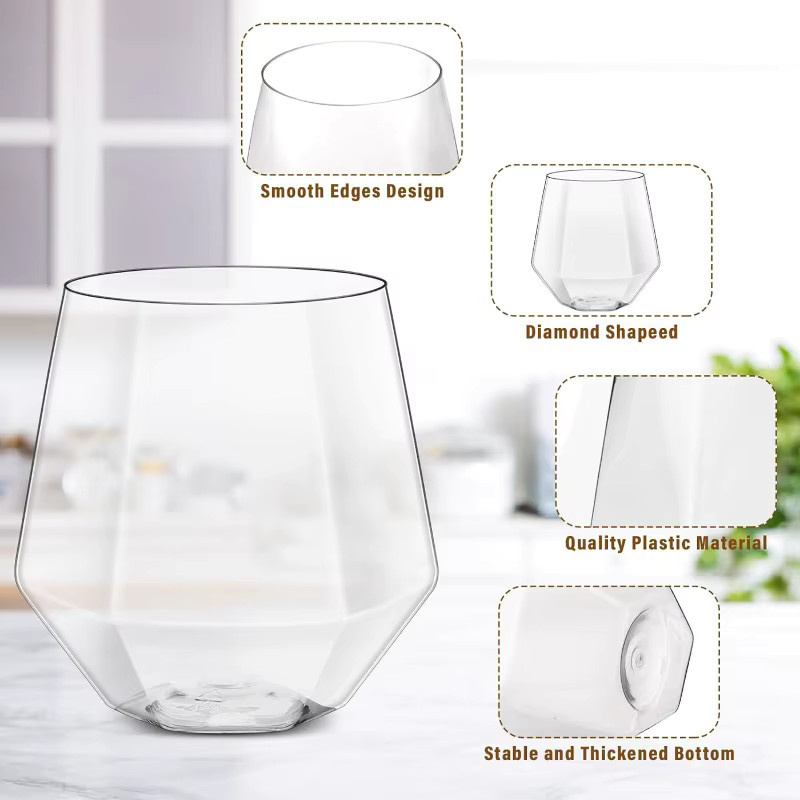 Transparentes Cocktailglas aus Kunststoff für Party und Bar - Bild 2
