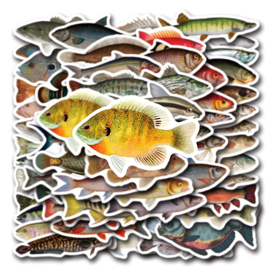 Bandai Cartoon-Fisch-Dekorationsaufkleber, 55-teiliges Set, multicolour - Bild 3