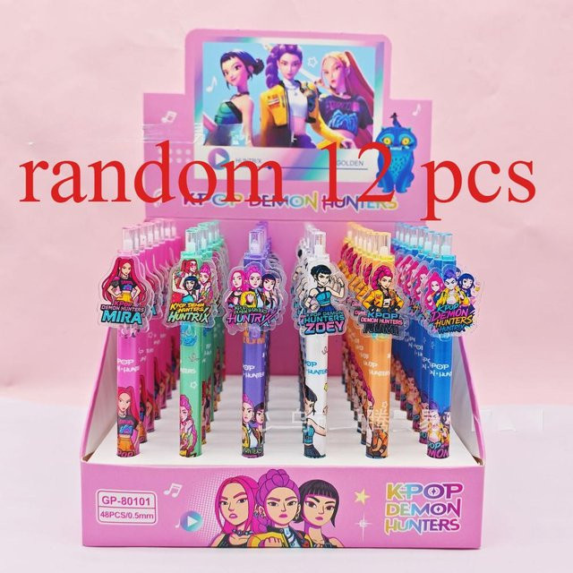 Yiran toy 1 K-Pop Dämonenjäger Mädchengruppe Cartoon Acryl-Aufkleber und Klick-Stift Set in Mehrfarbig - Bild 1