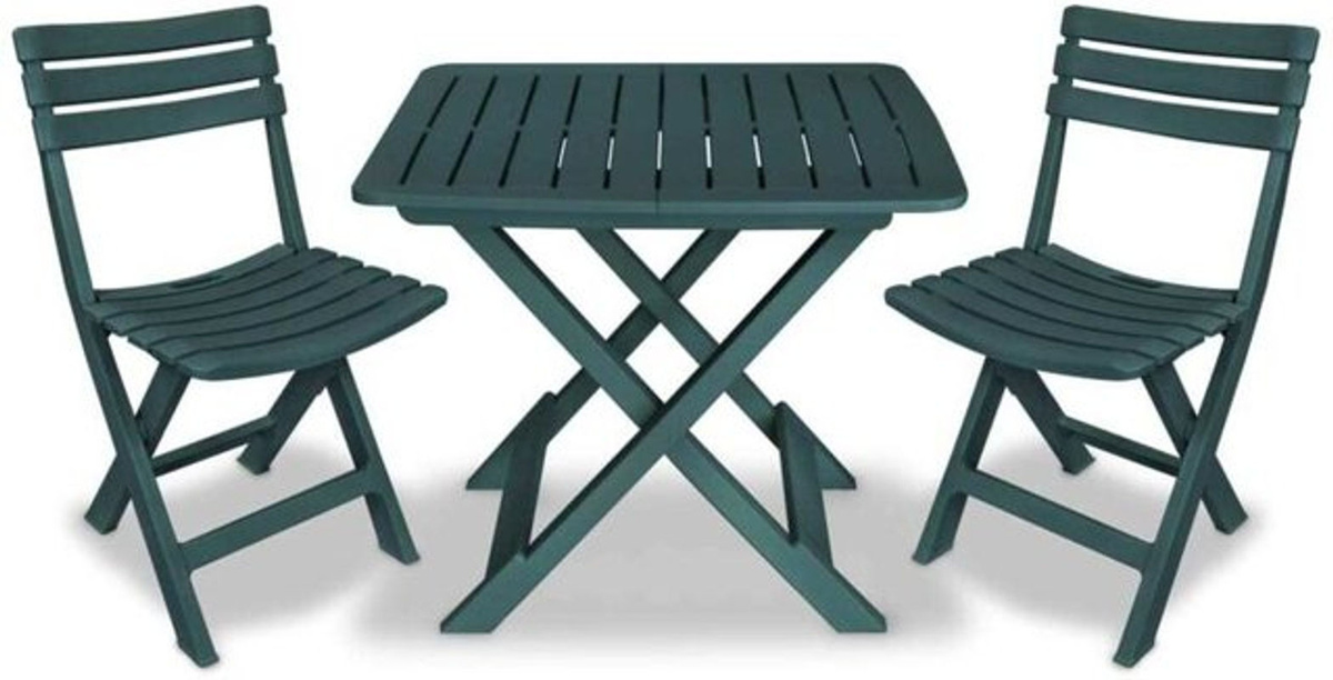 3-tlg. modernes Bistro-Set aus Kunststoff in Grün von Vidaxl - Bild 1