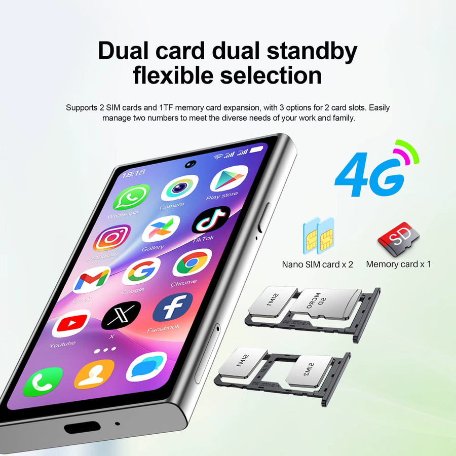 SERVO S27 MINI Smartphone mit 4G LTE, Android 12.0, 3 GB RAM, 64 GB Speicher und 4.0 Zoll Full Screen, Dual SIM, GPS - Bild 4