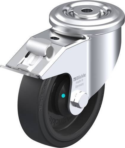Blickle Lenkrolle LKR-POEV 125KAD-FI mit Feststeller in Schwarz und Silber, Rad-Durchmesser: 125 mm, Tragfähigkeit: 250 kg - Bild 1