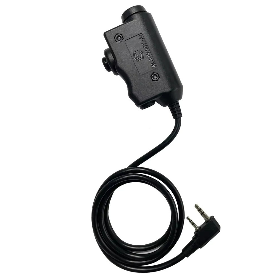 EARMOR Tactical PTT Adapter mit M51 Interface für KENWOOD und BAOFENG Walkie-Talkie, Schwarz - Bild 2