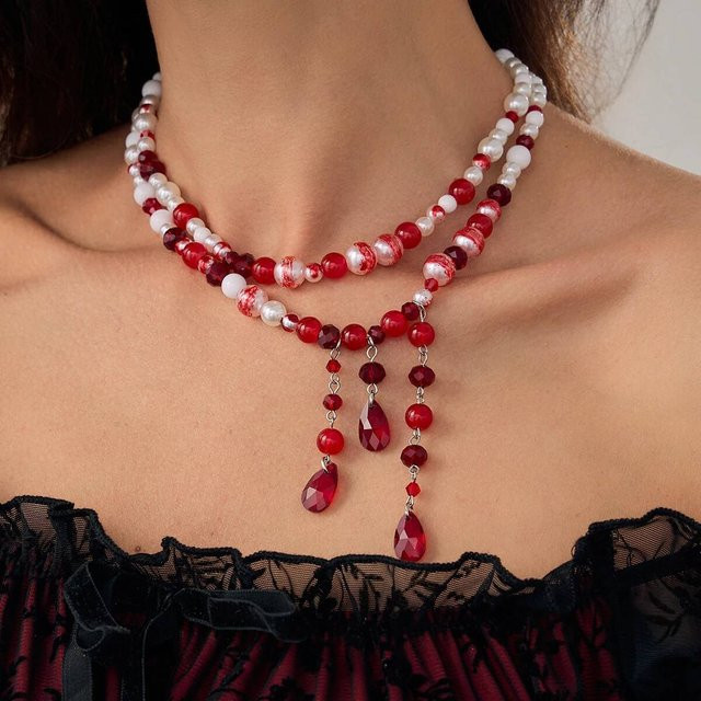 Ingemark Choker Halskette, Kristall, Perle, Damen, Vintage - Bild 1