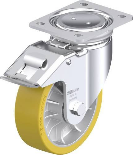 Blickle LUH-ALTH 162K-FI Stahlblech-Lenkrolle in Silber mit 160 mm Rad-Durchmesser und 950 kg Tragfähigkeit - Bild 1