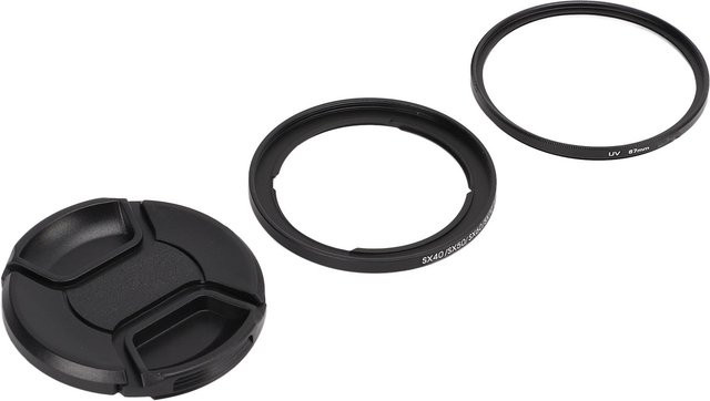 Canon UV-Filter Set mit 67 mm Filterring und Objektivdeckel für Canon SX40 SX50 SX60 SX70 Serie in Schwarz - Bild 1