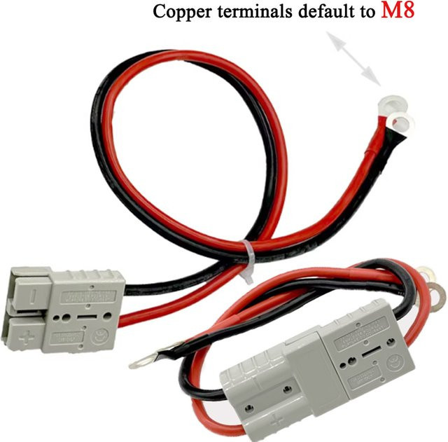 DIVEDEER Steckverbinderkabel mit M8/M6 Anschluss in Rot für wiederaufladbare Batterieanschlüsse bis 600V - Bild 1