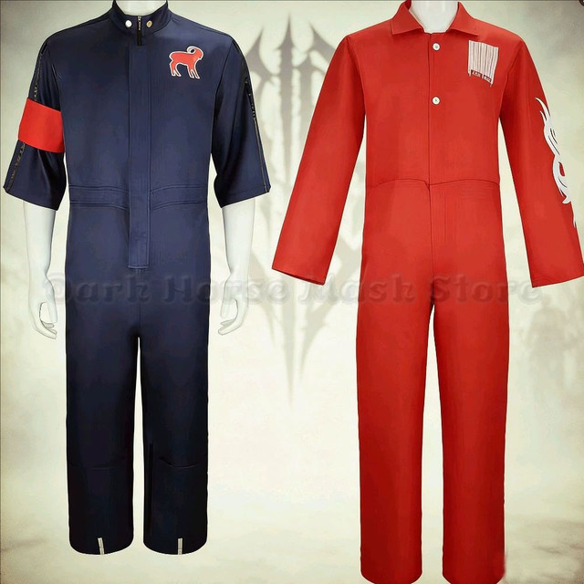 HHYRCOS Fantasy Joey Cosplay Kostüm, Jumpsuit, Rot-Blau, Unisex - Bild 1