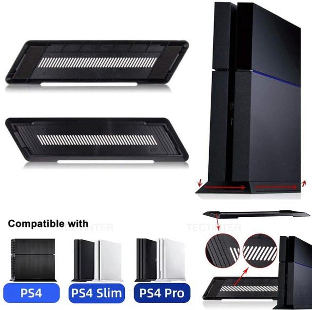TECTINTER Vertikaler Kühlhalterungsständer für PS4, PS4 Slim und PS4 Pro in Schwarz - Bild 1