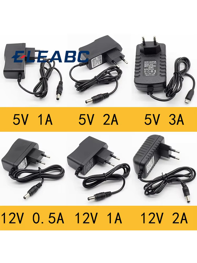 ELECAPITAL Netzteil Adapter mit EU-Stecker und Micro-USB sowie Barrel-Plug 5,5mm x 2,5mm in Schwarz - Bild 3