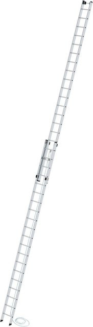 PROREGAL Sprossen-Seilzugleiter 2-teilig ohne Traverse in Silber, 2 x 20 Sprossen - Bild 1