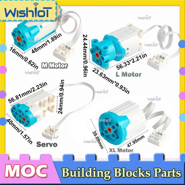 Wishiot Servo Motor High-tech Bausteine Zubehör für DIY RC Spielzeug, Mehrfarbig - Bild 1