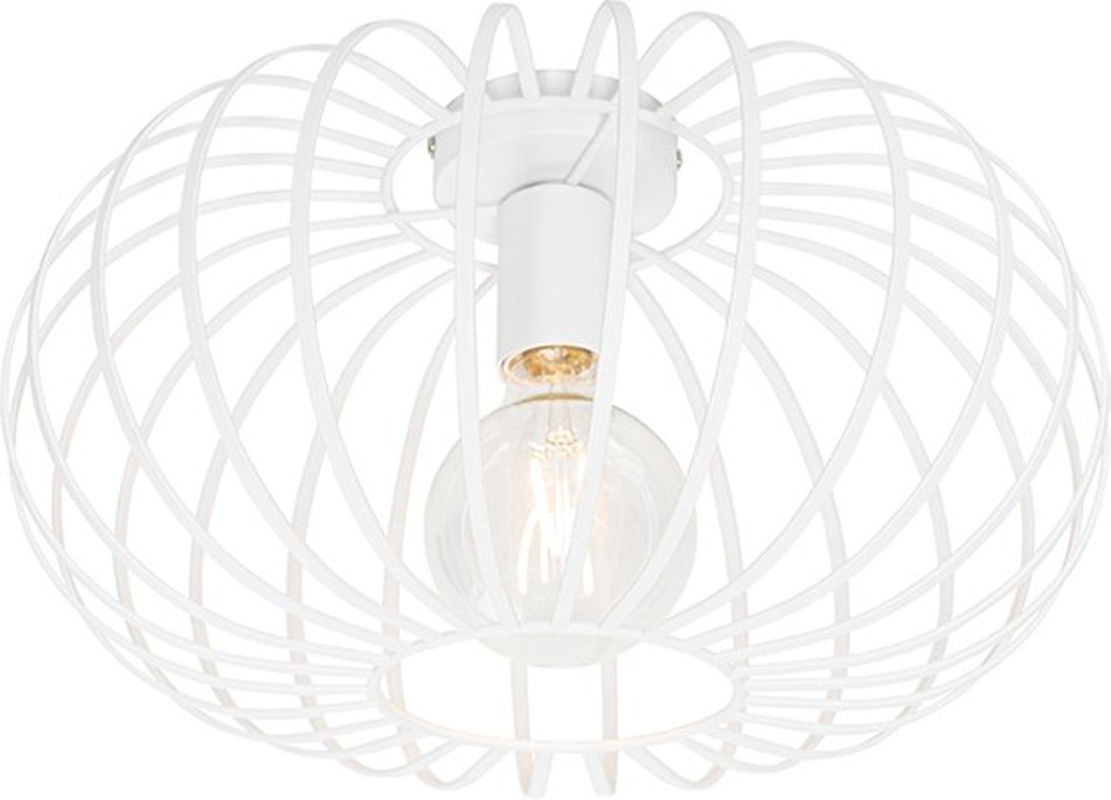 QAZQA Design-Deckenlampe Johanna in Weiß aus Stahl mit E27 Fassung, Durchmesser: 39 cm - Bild 1